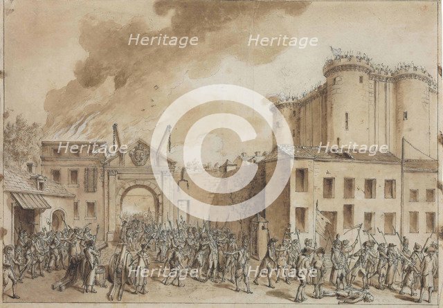 The Storming of the Bastille on 14 July 1789. Creator: Desrais, Claude Louis (1746-1816).