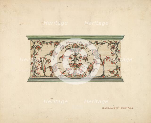 Small Decorated Box (front view), c. 1937. Creator: Isabella Ruth Doerfler.