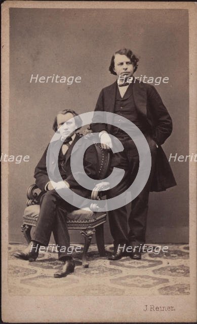 Johannes Brahms (1833-1897) and Josef Joachim (1831-1907) , 1867. Creator: Photo studio J. Reiner.