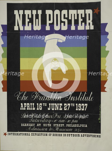 New poster. The Franklin institute, c1937. Creator: Alexey Vyacheslavovich Brodovitch.