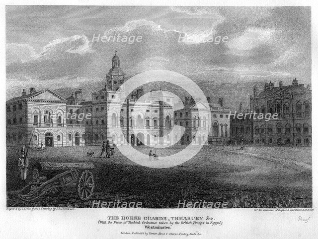 Horse Guards, Westminster, London, 1810.Artist: G Cooke