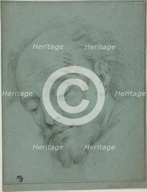 Male Head Looking Down, n.d. Creator: Unknown.