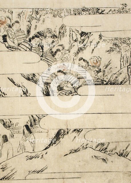 Warriors and Maidens Return from Oeyama, 19th century. Creator: Unknown.