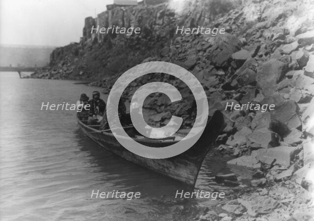 On the Columbia-Wishham (i.e., Wishram), c1910. Creator: Edward Sheriff Curtis.