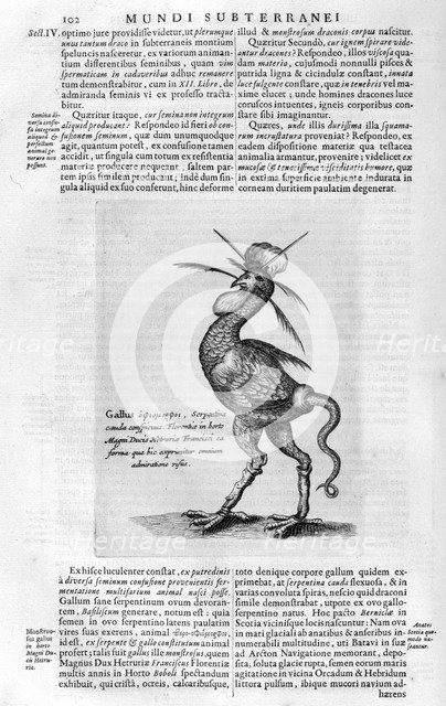 Mythical creatures, 1678.  Artist: Athanasius Kircher