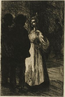 Conversation at Night, 1898. Creator: Theophile Alexandre Steinlen.