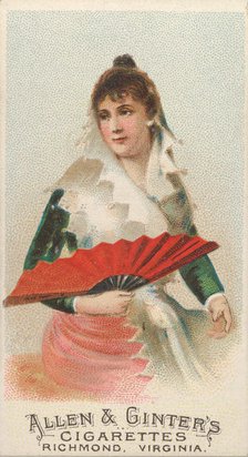 Plate 45, from the Fans of the Period series (N7) for Allen & Ginter Cigarettes Brands, 1889. Creator: Allen & Ginter.