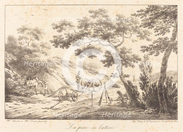 La piece en batterie, 1817. Creator: Emile Jean-Horace Vernet.