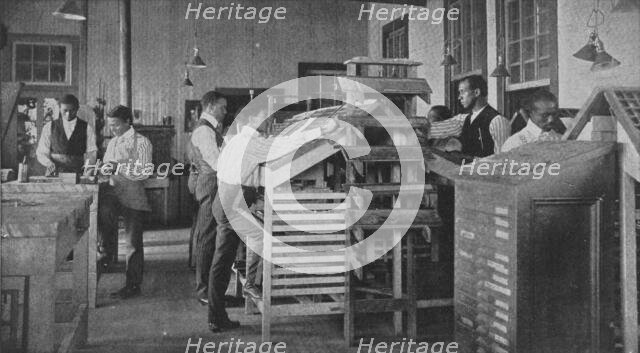Typesetting printing office, 1904. Creator: Frances Benjamin Johnston.