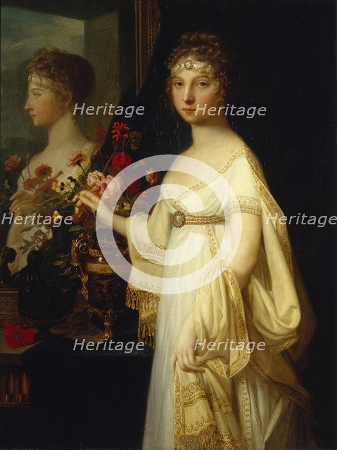 Portrait of Empress Elizabeth Alexeievna, Princess Louise of Baden (1779-1826), 1802. Artist: Monnier, Jean Laurent (1743/46-1808)