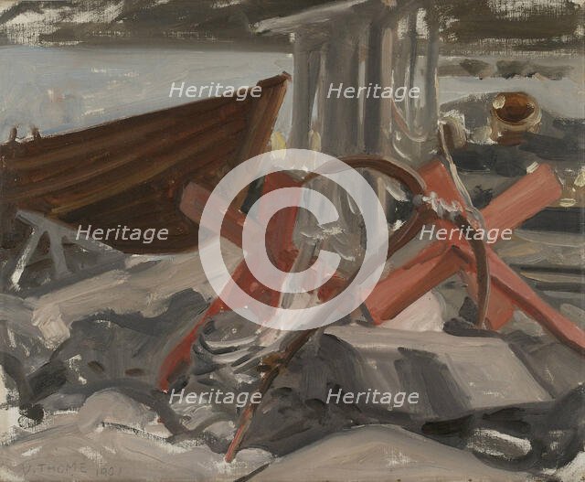 Boats on the shore, 1901. Creator: Verner Thome.