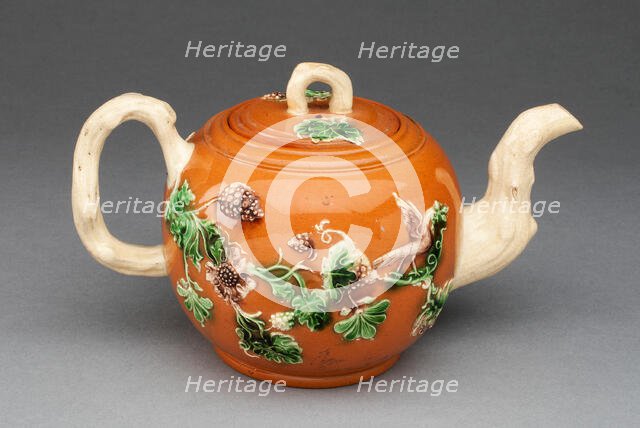 Teapot, Staffordshire, c. 1750. Creator: Staffordshire Potteries.