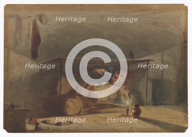 Sam Weller's Landlord in the Fleet, 1853-1855. Creator: James Abbott McNeill Whistler.