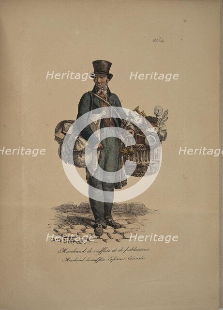 Bellows seller. From the Series "Cris de Paris" (The Cries of Paris), 1815. Creator: Vernet, Carle (1758-1836).