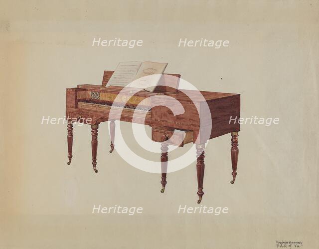 Piano, c. 1939. Creator: Virginia Kennady.