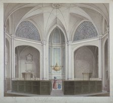 Interior of the Church of St Bartholomew-the-Less, City of London, 1834.                             Artist: Robert Blemmell Schnebbelie