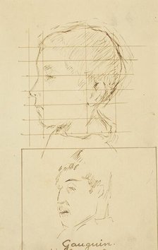 Heads of a Boy and a Man (Self-Portrait?) [verso], 1884-1888. Creator: Paul Gauguin.