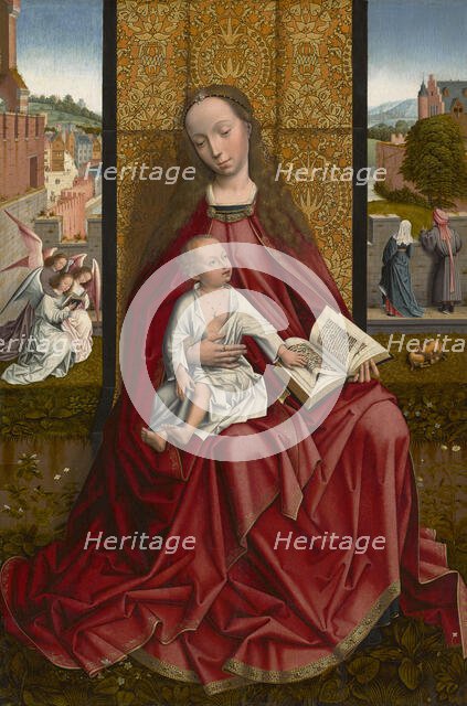 The Virgin And Child Enthroned, c1500. Creator: Master of the Embroidered Foliage.