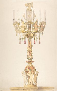 Design for a Candelabra, 1810-38. Creator: Claude-Aimé Chenavard.