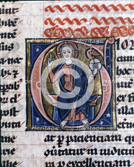 Christ in Majesty (Maiestas domini). Second illuminated capital letter in 'De Civitate Dei Libri …