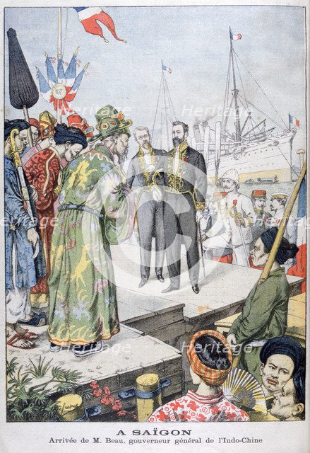 Arrival in Saigon of Paul Beau, Governor General of Indochina, 1902. Artist: Unknown