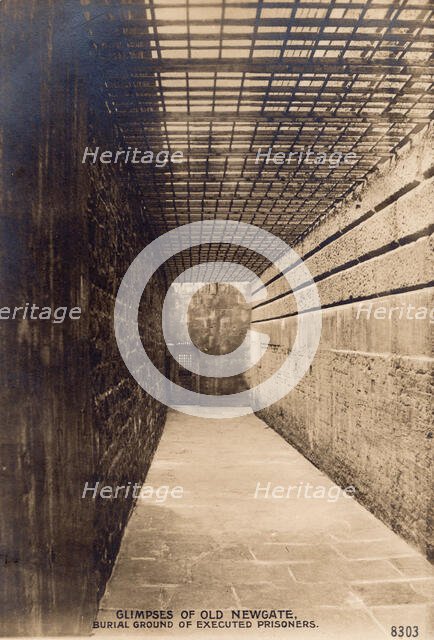 Glimpses of Old Newgate - Burial Ground of Executed Prisoners, c1900.  Creator: Rotophot.