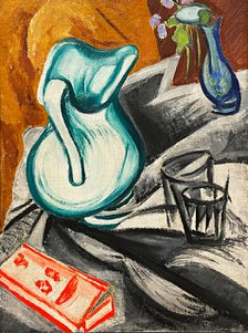 Still Life with Green Jug, 1913. Creator: Rozanova, Olga Vladimirovna (1886-1918).