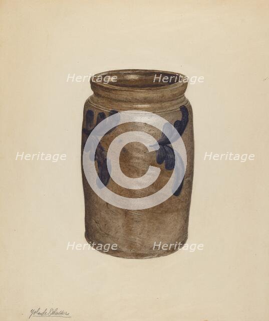 Jar, c. 1938. Creator: Yolande Delasser.