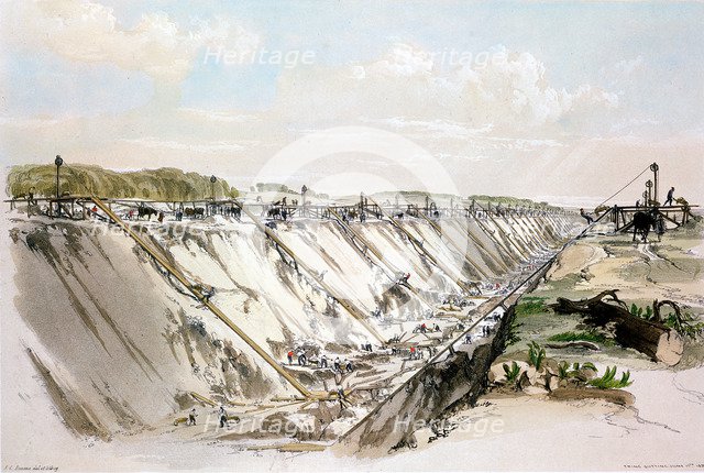 Tring cutting, London & Birmingham Railway, 17 June 1837 (1839). Artist: John Cooke Bourne