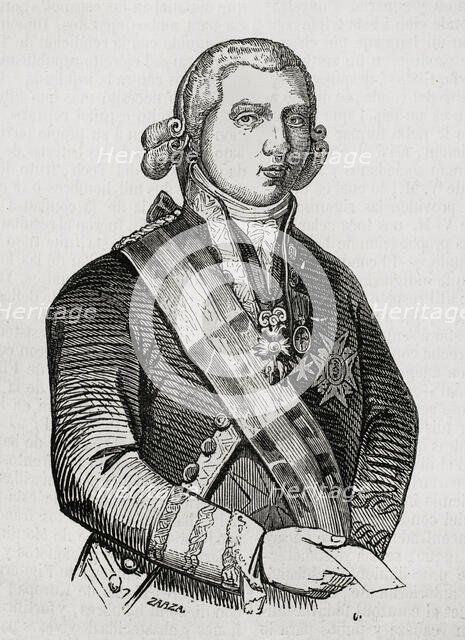 Manuel de Godoy y Alvarez de Faria, (1767-1851), Spanish politician, 1853.  Creator: Eusebio Zarza.