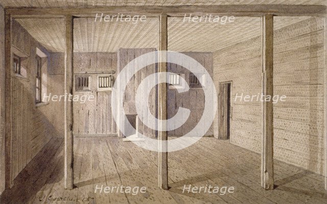 Interior view of White Lyon Prison, Borough High Street, Southwark, London, 1887. Artist: John Crowther