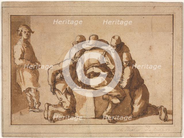 Genre Scene of Young Men Playing a Game. Creator: Frederico Zuccaro (Italian, 1540/1-1609), attributed to.