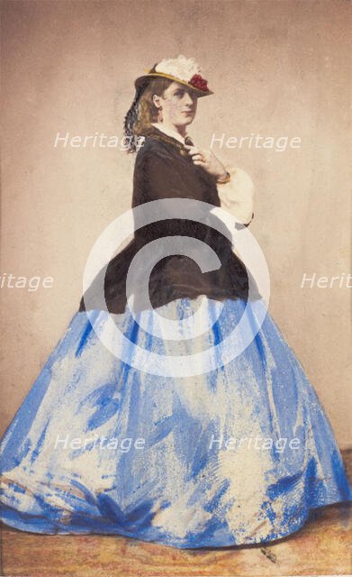 An man in drag posing side-on, 1862. Creator: Unknown.