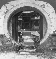 Curious gateway, entrance to a joss house, Bhamo, Burma, 1908. Artist: Stereo Travel Co