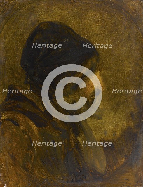 Tête d'homme, d'après Rembrandt, c.1853. Creator: Felix Francois Georges Philibert Ziem.