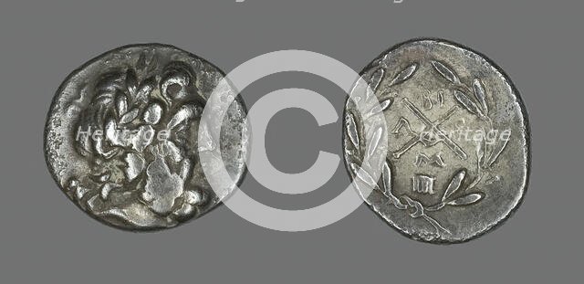 Hemidrachm (Coin) Depicting the God Zeus Amarios, 234-146 BCE. Creator: Unknown.