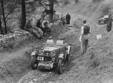MG J2 of Kenneth Evans competing in the MG Car Club Abingdon Trial/Rally, 1939. Artist: Bill Brunell.