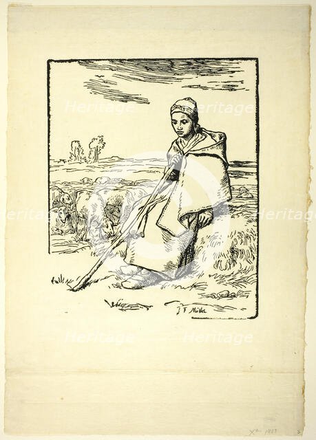 The Shepherdess, 1863. Creator: Jean Francois Millet.