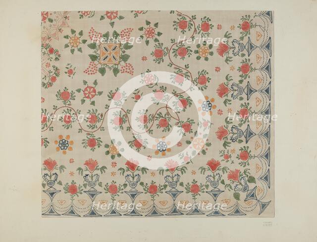 Printed Bedspread, c. 1938. Creator: Edward Kibbee.