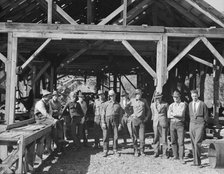 Men working in mill, Ola self-help sawmill co-op, Gem County, Idaho, 1939. Creator: Dorothea Lange.