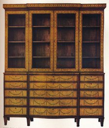 Sheraton Satinwood China Cabinet, 18th century, (1916). Artist: Thomas Sheraton Artist: Unknown