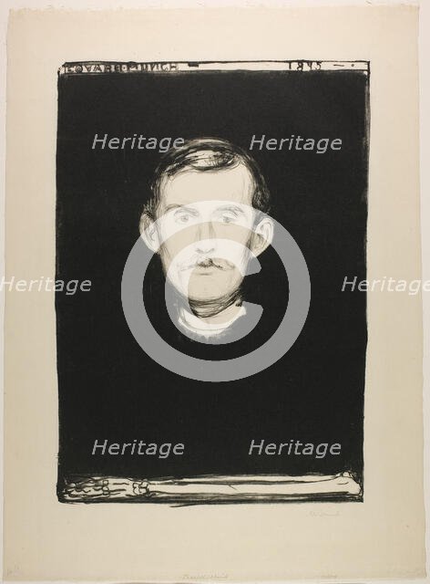 Self-Portrait, 1895. Creator: Edvard Munch.