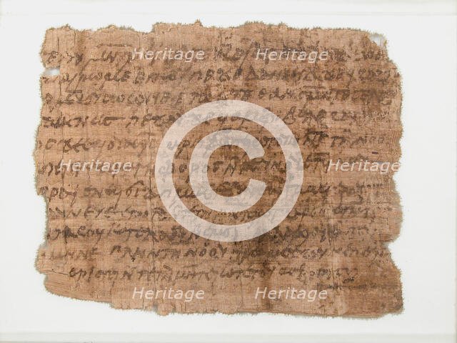 Papyrus Fragment of a Letter from Victor to Abraham, Coptic, 580-640. Creator: Unknown.
