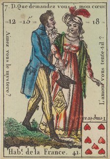 Hab.t de la France from Playing Cards (for Quartets) 'Costumes des Peuples..., 1700-1799. Creator: Anon.