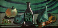 Still life with apple and pear (Still life with kirsch bottle), 1928. Creator: Beckmann, Max (1884-1950).