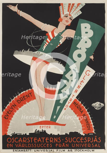 Movie poster "Broadway" by Paul Fejos, 1929. Creator: Rohman, Eric (1891-1949).