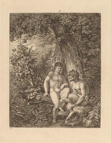 Two Satyrs in a Forest, 1777. Creator: Salomon Gessner.
