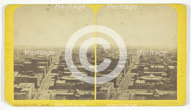 Bird's Eye View (South), 1873. Creator: Lovejoy & Foster.