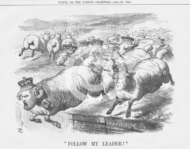 "Follow My Leader!", 1884. Creator: Joseph Swain.