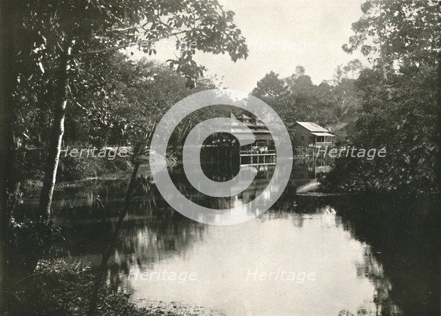 'Sacred Horse Shoe Lake and Zayats, Wingaba, Rangoon', 1900. Creator: Unknown.
